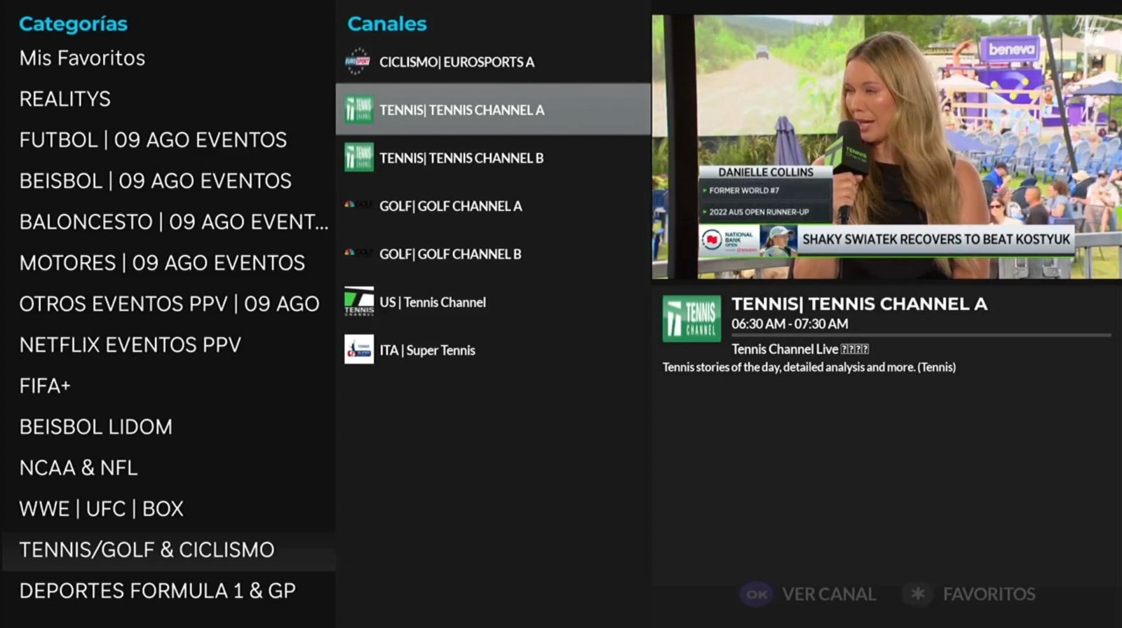 TV en vivo con guía de programación